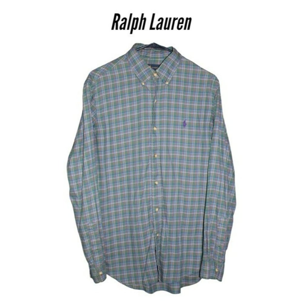Ralph Lauren Green Red Blue Button Down / Size: M/ Rn#41381
